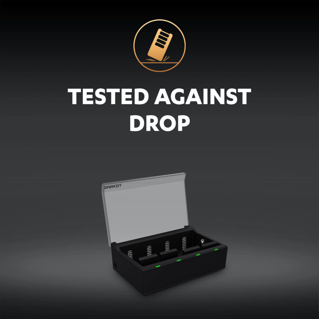 Battery charger tested agains drop illustration